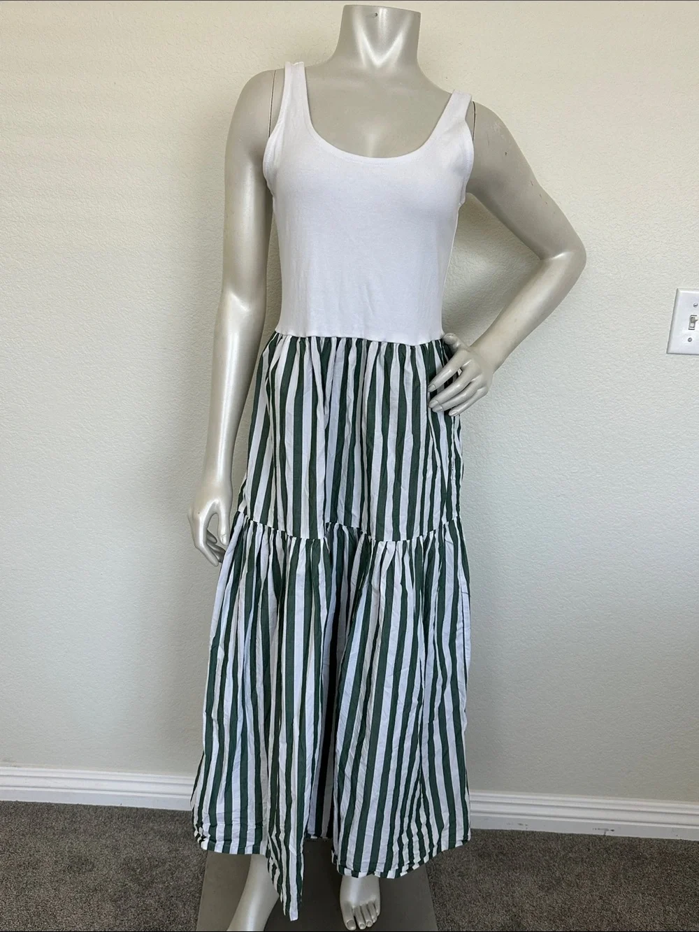 J.Crew Petite striped tiered knit mixy dress